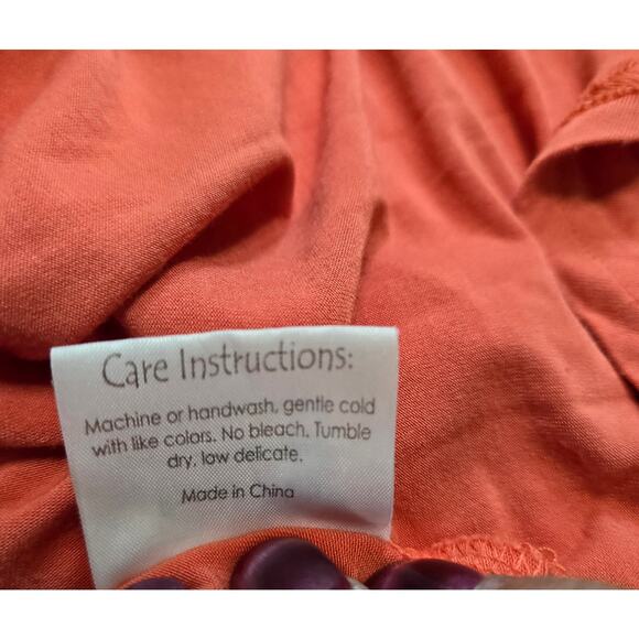 Bamboo You Women's Coral Tunic Short Sleeve Scoop Neck High Low Hem Size X-Small - Picture 6 of 6